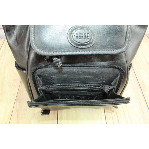 Vintage Crazy Horse Liz Claiborne Black Leather Backpack main image 12